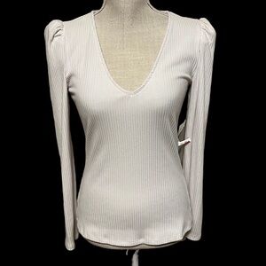 International concepts white long sleeve top, small